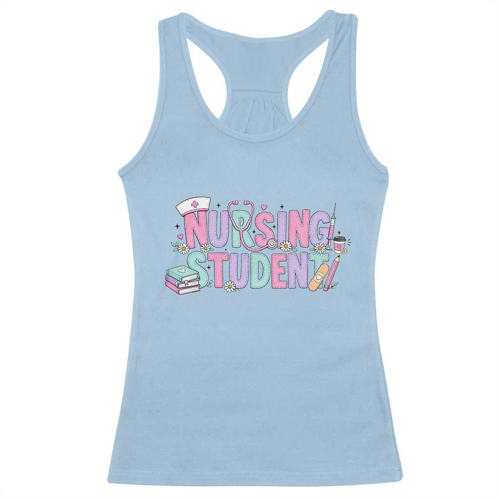 Pastel Nursing Student Medical School Gift Racerback Tank Top