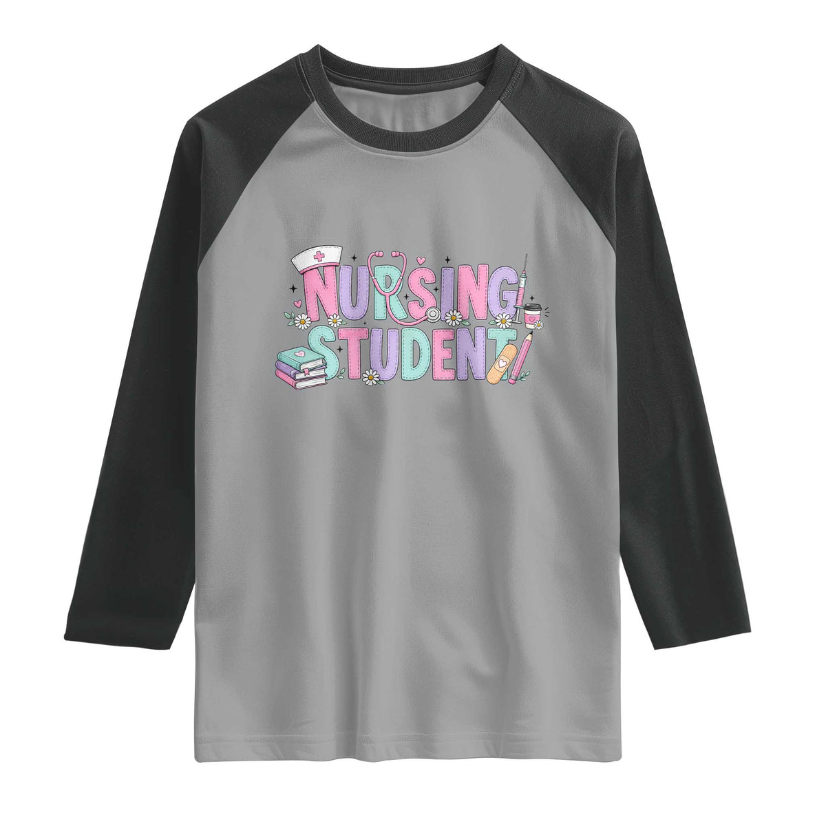 Pastel Nursing Student Medical School Gift Raglan Shirt