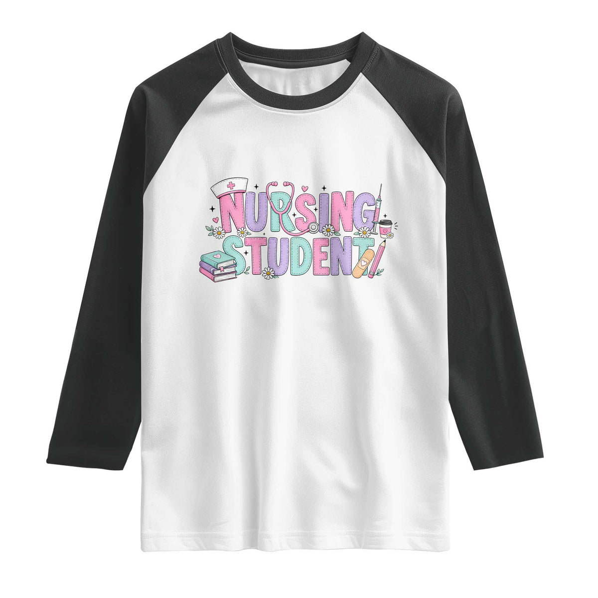 Pastel Nursing Student Medical School Gift Raglan Shirt
