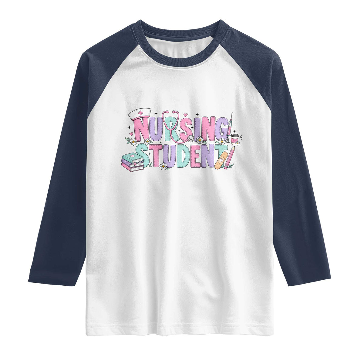 Pastel Nursing Student Medical School Gift Raglan Shirt