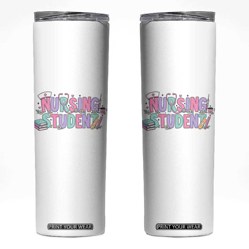 Pastel Nursing Student Medical School Gift Skinny Tumbler TS12 White Print Your Wear