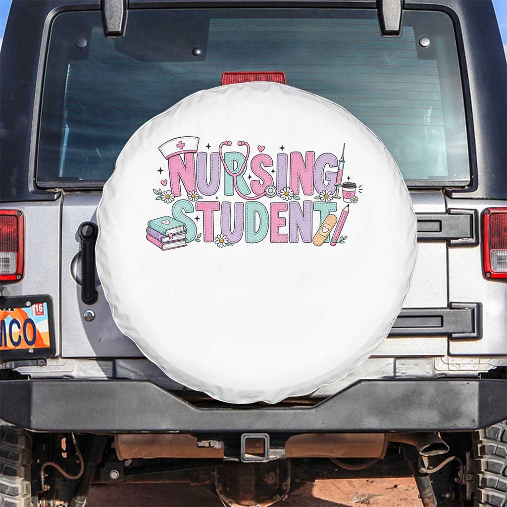 Pastel Nursing Student Medical School Gift Spare Tire Cover TS12 No hole White Print Your Wear