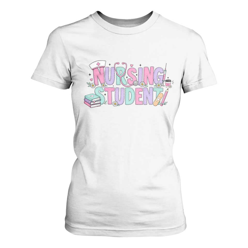 Pastel Nursing Student Medical School Gift T Shirt For Women TS12 White Print Your Wear