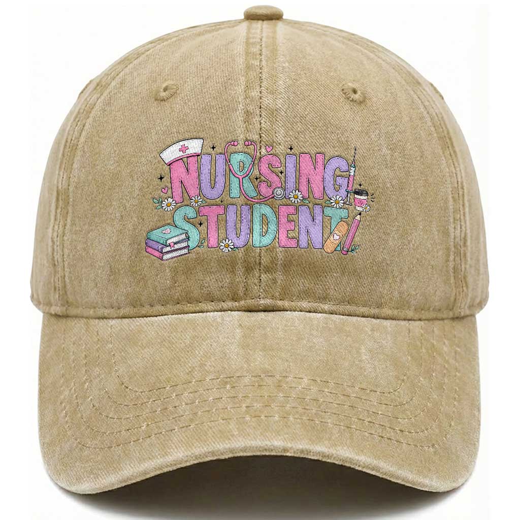 Pastel Nursing Student Medical School Gift Washed Cotton Baseball Cap