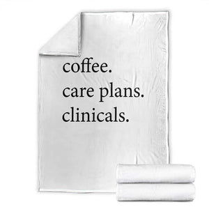 Funny Nursing School Life Throw Blanket Coffee Care Plans And Clinicals