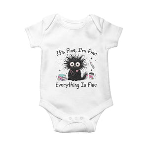 Funny Stressed Black Cat Nursing Student Life Baby Onesie ts Fine Im Fine Everything Is Fine
