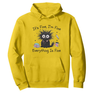 Funny Stressed Black Cat Nursing Student Life Hoodie ts Fine Im Fine Everything Is Fine