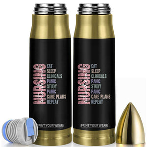 Funny Student Nurse Life Bullet Tumbler Eat Sleep Clinicals Panic Study Repeat