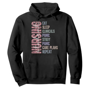 Funny Student Nurse Life Hoodie Eat Sleep Clinicals Panic Study Repeat
