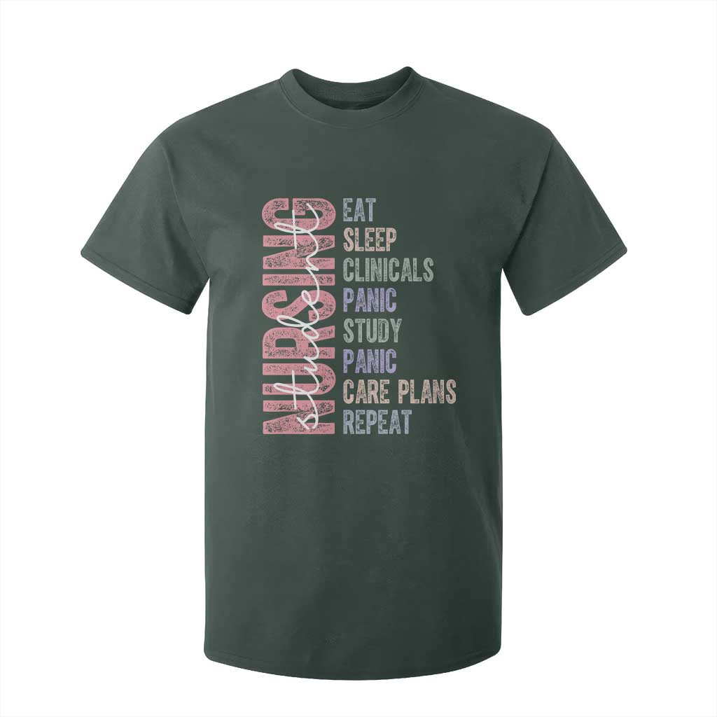 Funny Student Nurse Life T Shirt For Kid Eat Sleep Clinicals Panic Study Repeat