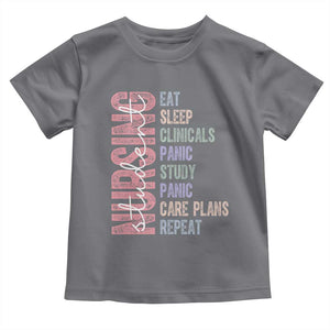 Funny Student Nurse Life Toddler T Shirt Eat Sleep Clinicals Panic Study Repeat