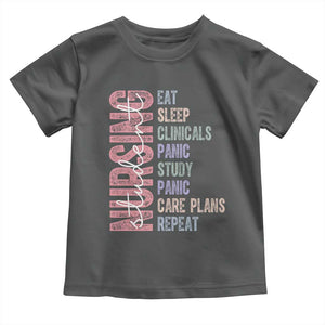Funny Student Nurse Life Toddler T Shirt Eat Sleep Clinicals Panic Study Repeat