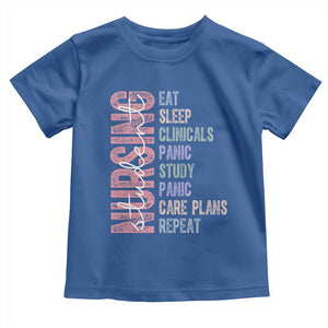 Funny Student Nurse Life Toddler T Shirt Eat Sleep Clinicals Panic Study Repeat