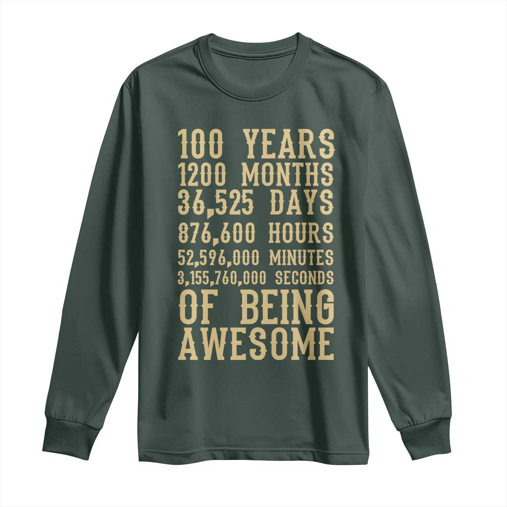 Vintage 100th Birthday Gift Long Sleeve Shirt 100 Years Of Being Awesome