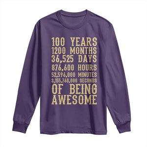 Vintage 100th Birthday Gift Long Sleeve Shirt 100 Years Of Being Awesome