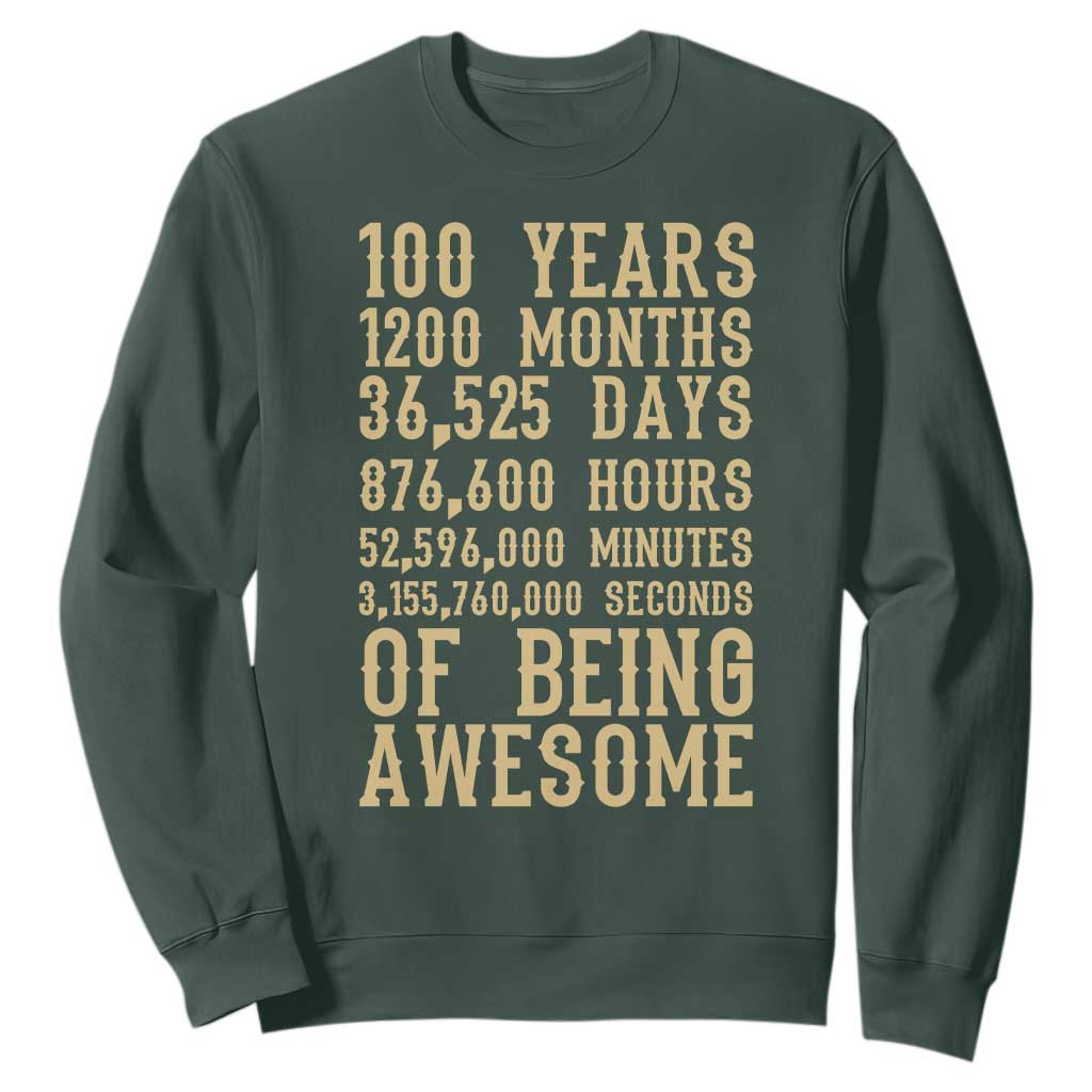 Vintage 100th Birthday Gift Sweatshirt 100 Years Of Being Awesome