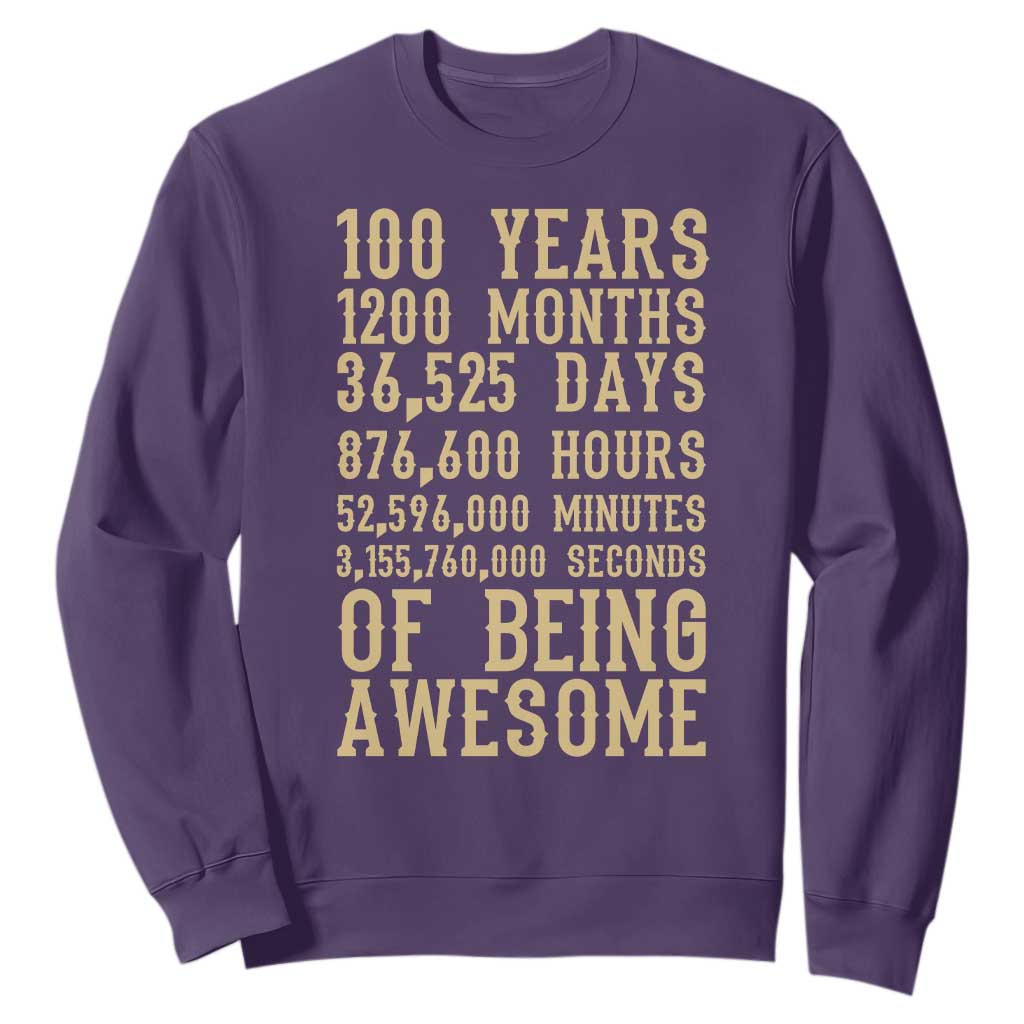 Vintage 100th Birthday Gift Sweatshirt 100 Years Of Being Awesome
