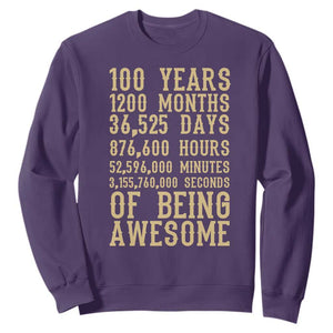 Vintage 100th Birthday Gift Sweatshirt 100 Years Of Being Awesome