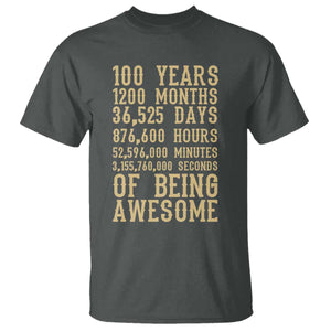 Vintage 100th Birthday Gift T Shirt 100 Years Of Being Awesome