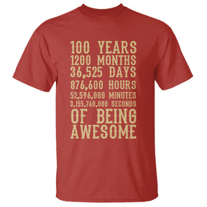 Vintage 100th Birthday Gift T Shirt 100 Years Of Being Awesome