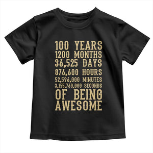Vintage 100th Birthday Gift Toddler T Shirt 100 Years Of Being Awesome