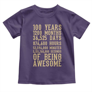 Vintage 100th Birthday Gift Toddler T Shirt 100 Years Of Being Awesome