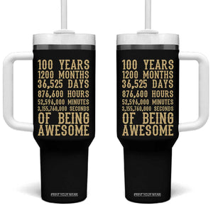 Vintage 100th Birthday Gift Tumbler With Handle 100 Years Of Being Awesome