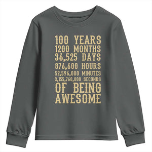 Vintage 100th Birthday Gift Youth Sweatshirt 100 Years Of Being Awesome