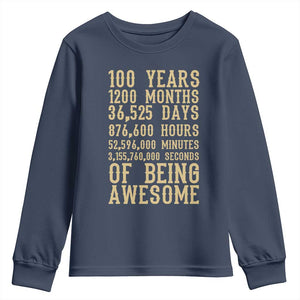 Vintage 100th Birthday Gift Youth Sweatshirt 100 Years Of Being Awesome