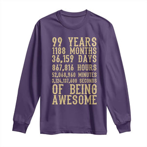Vintage 99th Birthday Gift Long Sleeve Shirt 99 Years Of Being Awesome
