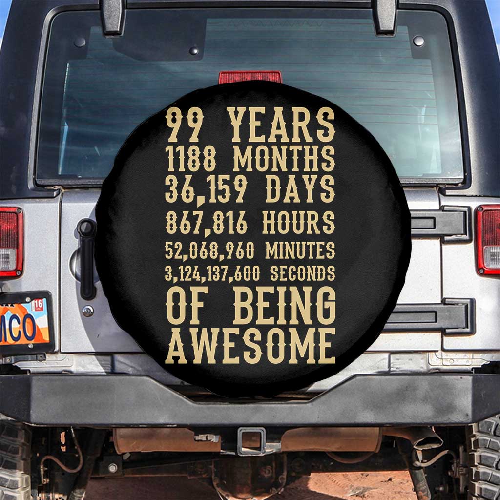 Vintage 99th Birthday Gift Spare Tire Cover 99 Years Of Being Awesome