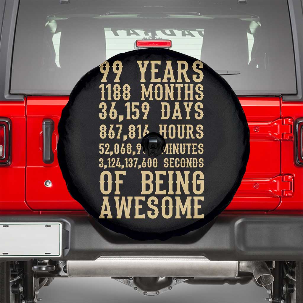 Vintage 99th Birthday Gift Spare Tire Cover 99 Years Of Being Awesome