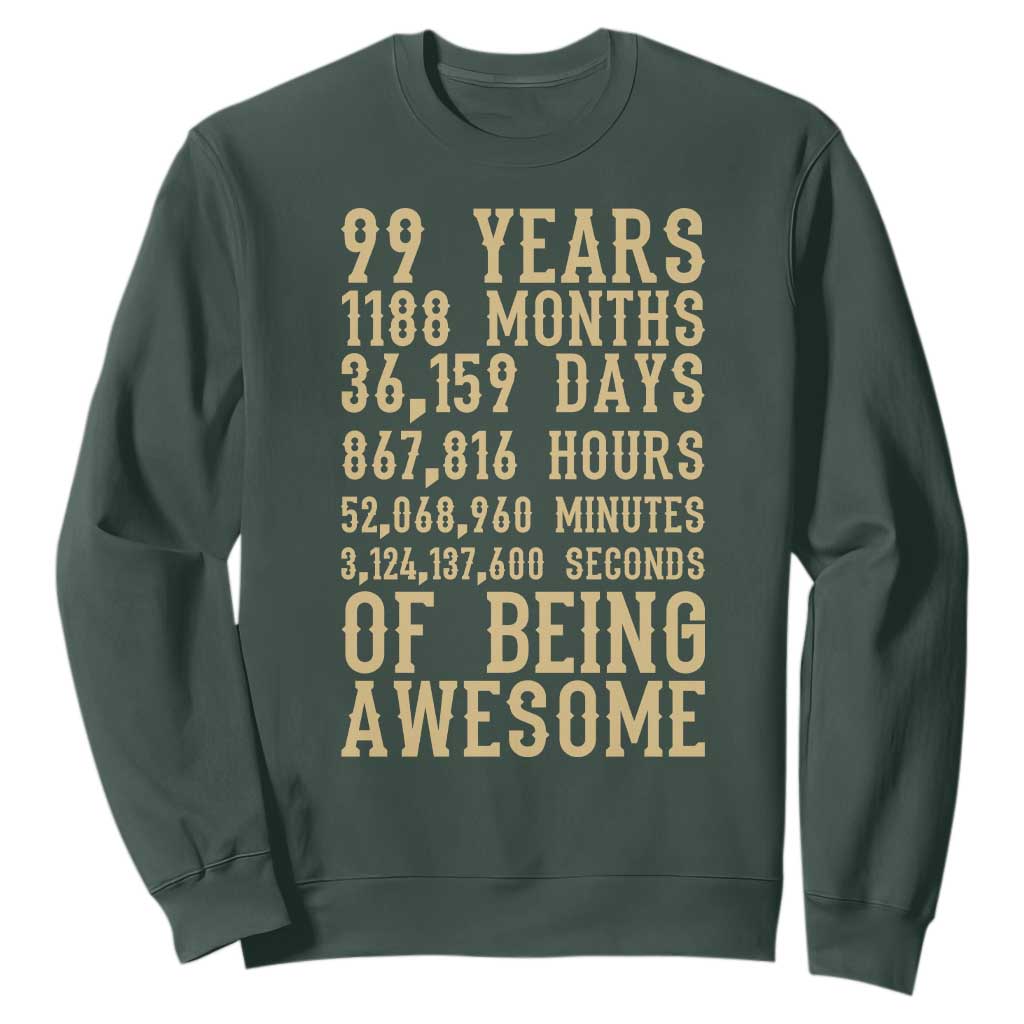 Vintage 99th Birthday Gift Sweatshirt 99 Years Of Being Awesome