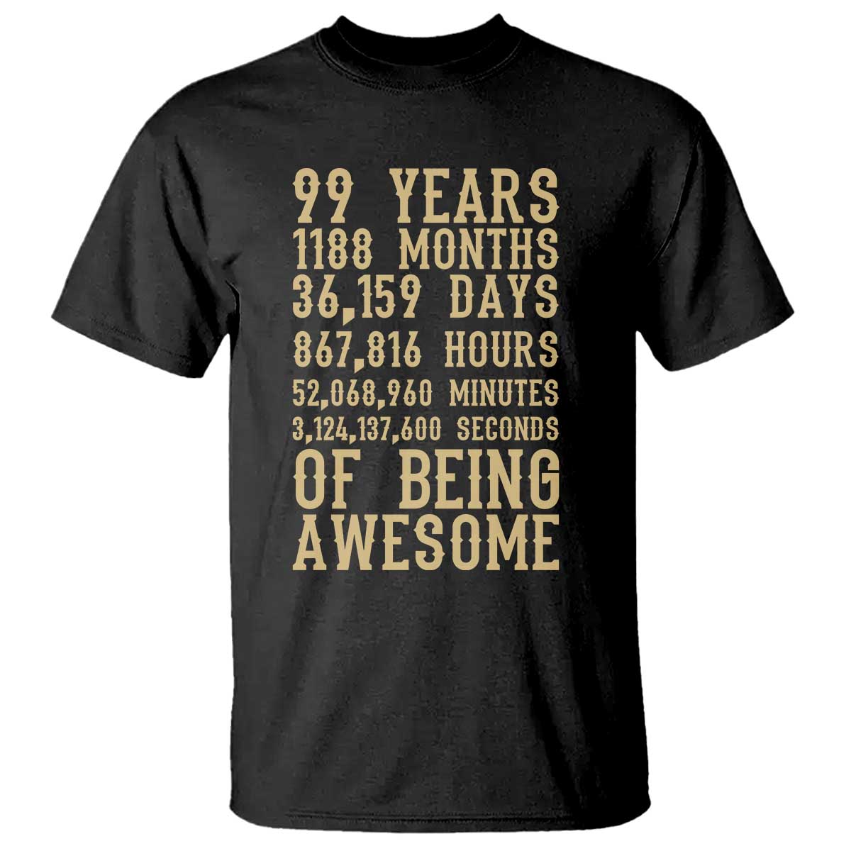 Vintage 99th Birthday Gift T Shirt 99 Years Of Being Awesome