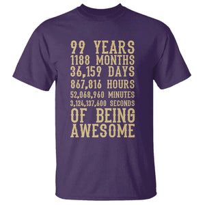 Vintage 99th Birthday Gift T Shirt 99 Years Of Being Awesome
