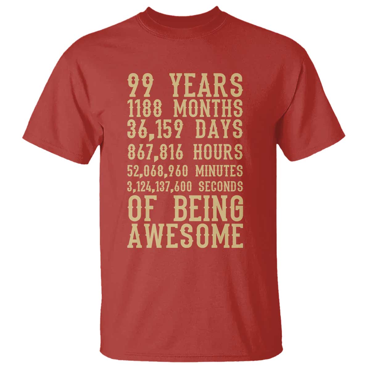 Vintage 99th Birthday Gift T Shirt 99 Years Of Being Awesome