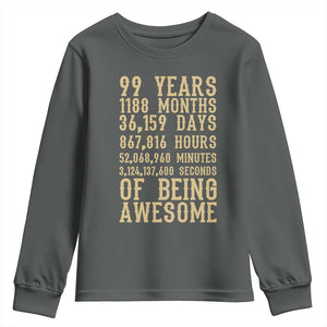 Vintage 99th Birthday Gift Youth Sweatshirt 99 Years Of Being Awesome