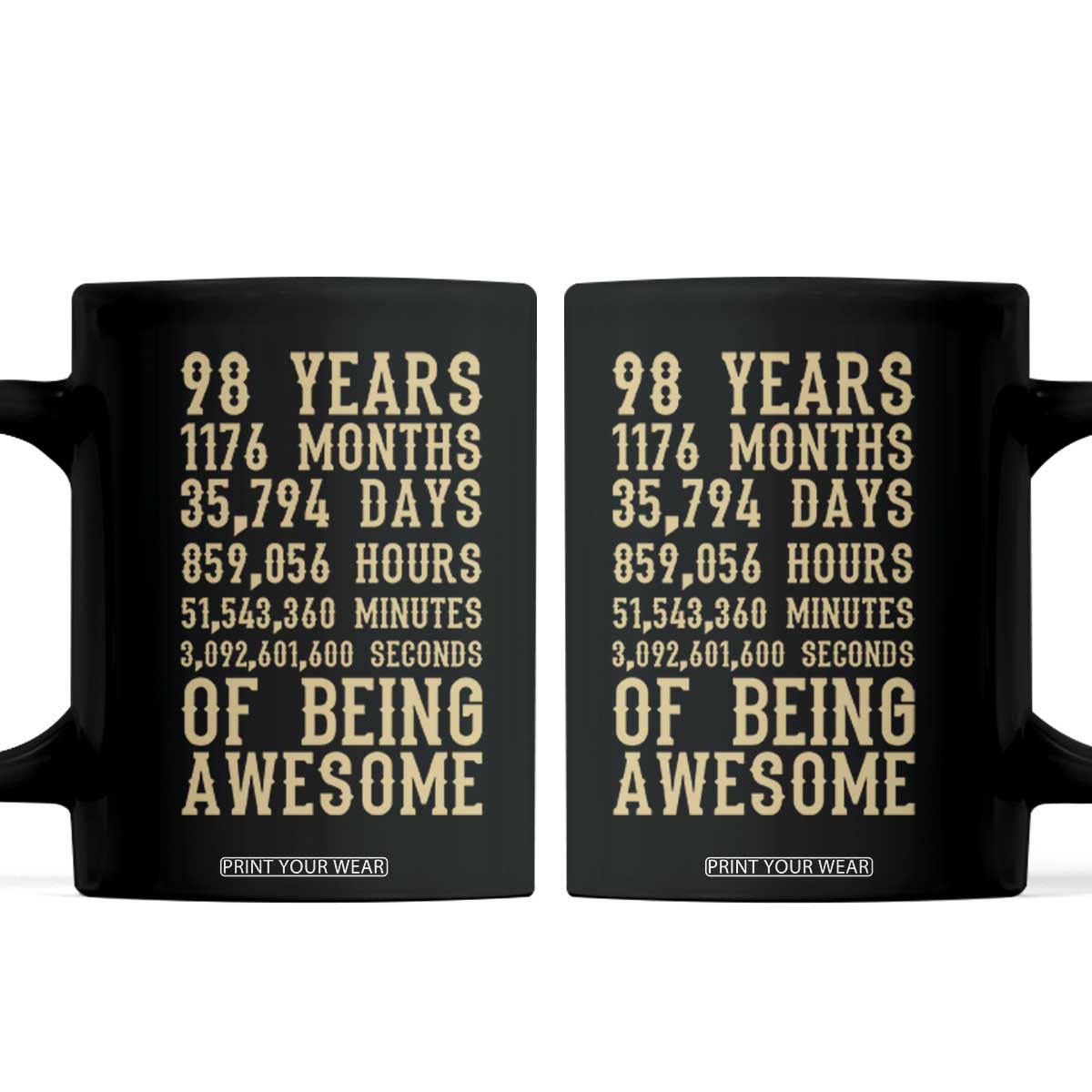 Vintage 98th Birthday Gift Coffee Mug 98 Years Of Being Awesome