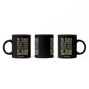 Vintage 98th Birthday Gift Coffee Mug 98 Years Of Being Awesome