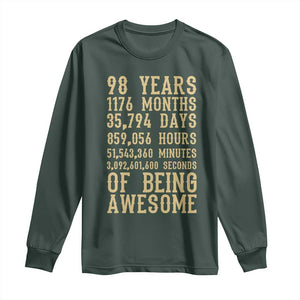 Vintage 98th Birthday Gift Long Sleeve Shirt 98 Years Of Being Awesome