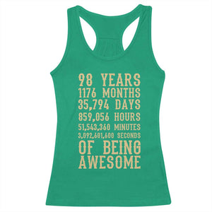 Vintage 98th Birthday Gift Racerback Tank Top 98 Years Of Being Awesome