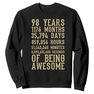 Vintage 98th Birthday Gift Sweatshirt 98 Years Of Being Awesome