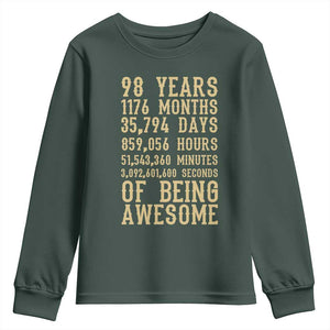 Vintage 98th Birthday Gift Youth Sweatshirt 98 Years Of Being Awesome