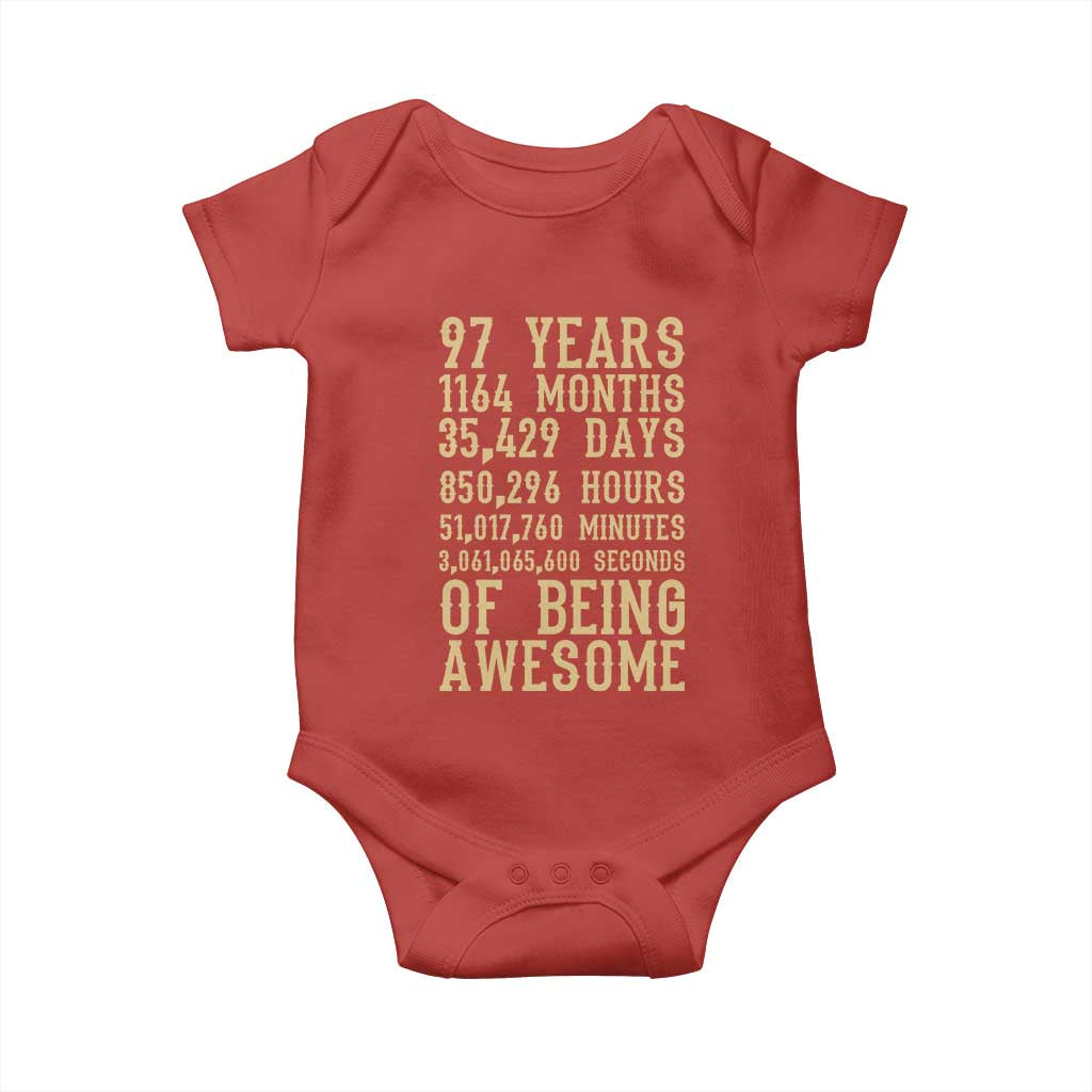 Vintage 97th Birthday Gift Baby Onesie 97 Years Of Being Awesome
