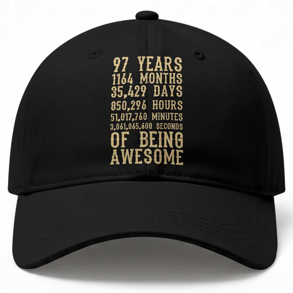 Vintage 97th Birthday Gift Baseball Cap 97 Years Of Being Awesome