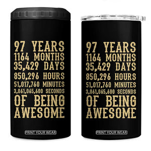 Vintage 97th Birthday Gift 4 in 1 Can Cooler Tumbler 97 Years Of Being Awesome