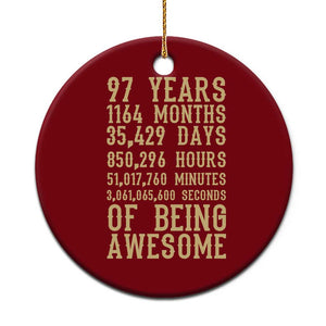 Vintage 97th Birthday Gift Ceramic Ornament 97 Years Of Being Awesome