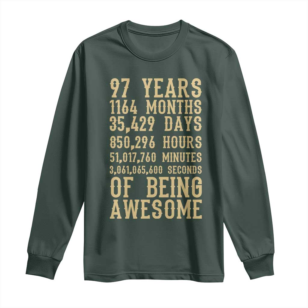 Vintage 97th Birthday Gift Long Sleeve Shirt 97 Years Of Being Awesome