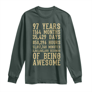 Vintage 97th Birthday Gift Long Sleeve Shirt 97 Years Of Being Awesome