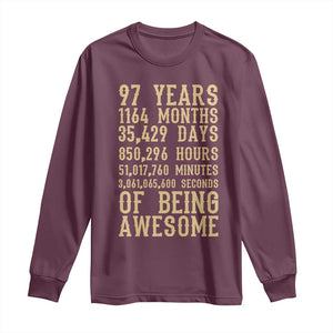 Vintage 97th Birthday Gift Long Sleeve Shirt 97 Years Of Being Awesome